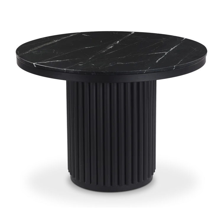 Tiago Round Dining Table - Black Marble