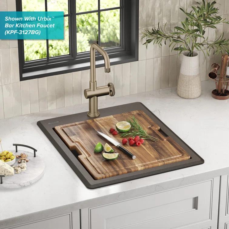 Kraus KGTW12-25MBR KRAUS Bellucci Granite Composite Workstation Drop-In Top Mount Single Bowl Kitchen Sink with Accessories
