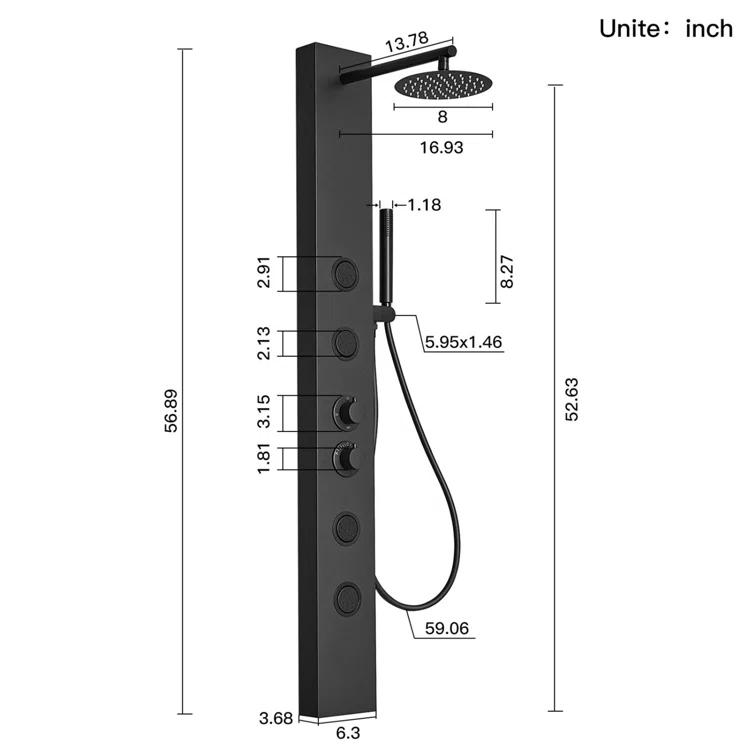 52.36'' Shower Panel with Adjustable Shower Head