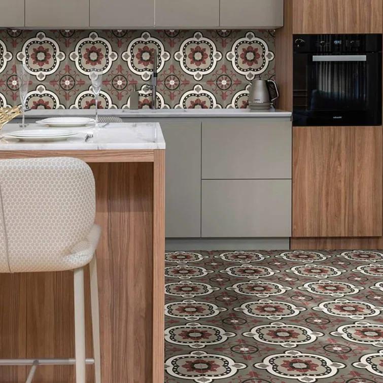 Art Deco 8" x 8" Porcelain Wall and Floor Tile