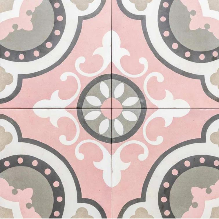 Art Deco 8" x 8" Porcelain Wall and Floor Tile