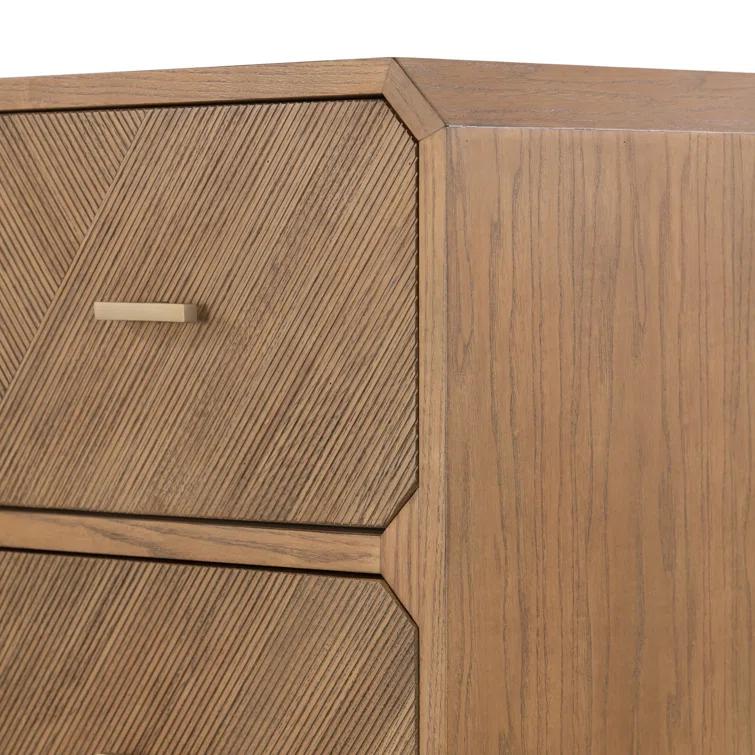 Caspian Natural Ash Veneer 4-Drawer Contemporary Dresser