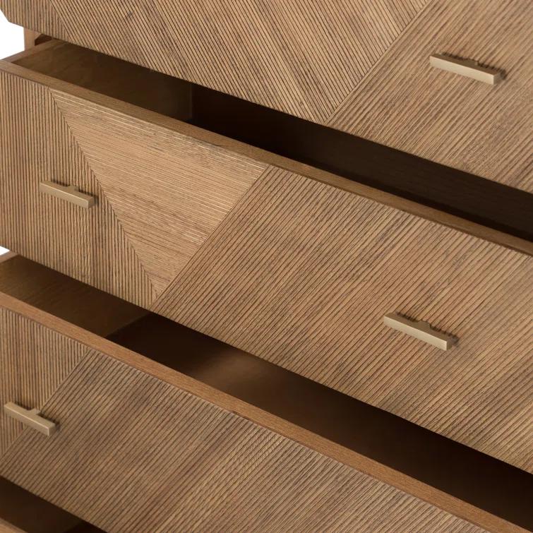 Caspian Natural Ash Veneer 4-Drawer Contemporary Dresser