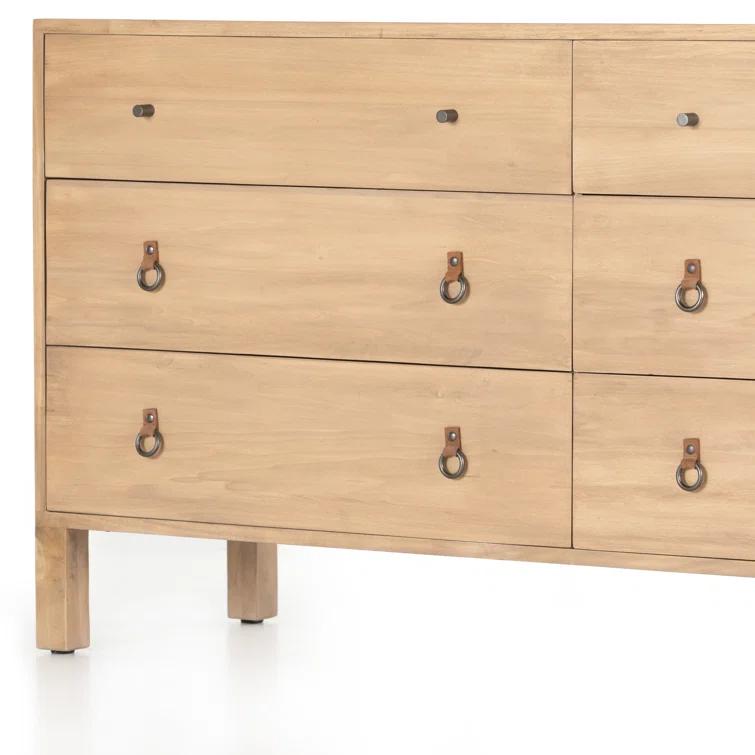 Isador Mid-Century 6-Drawer Dry Wash Poplar Dresser