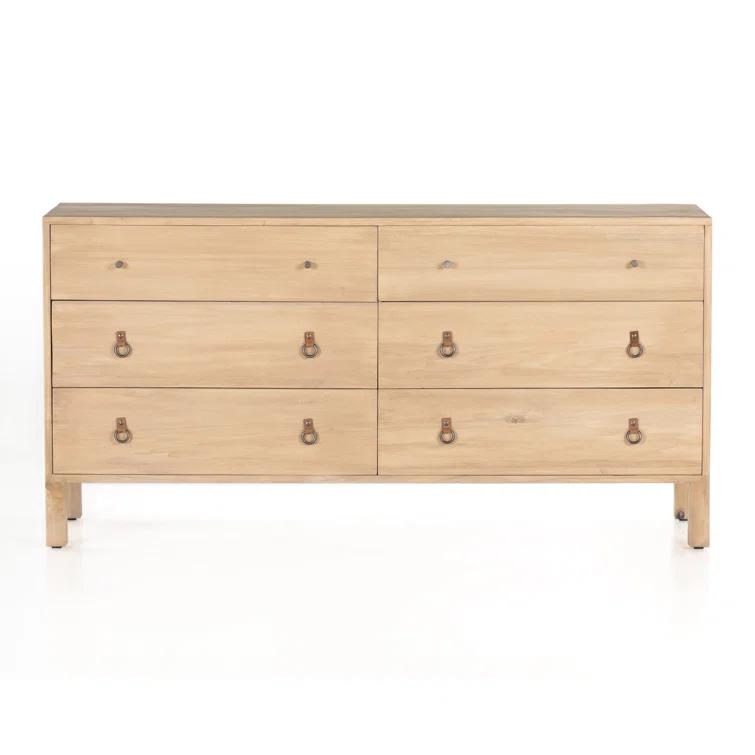 Isador Mid-Century 6-Drawer Dry Wash Poplar Dresser