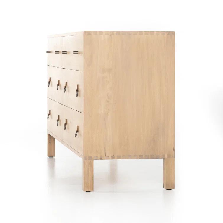 Isador Mid-Century 6-Drawer Dry Wash Poplar Dresser