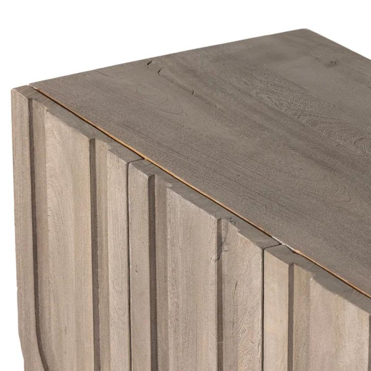 Maya Aged Grey 72" Reclaimed Wood Media Console with Cabinet