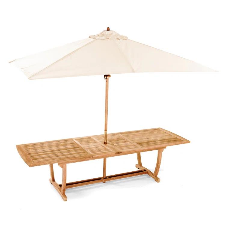 Extendable Rectangular Teak Outdoor Dining Table