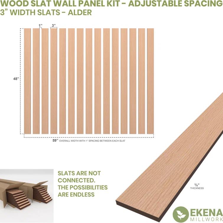 Adjustable Wood Slat Wall Panel Kit
