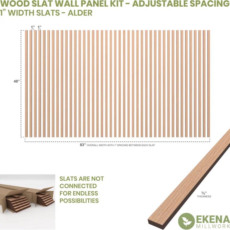 Adjustable Wood Slat Wall Panel Kit