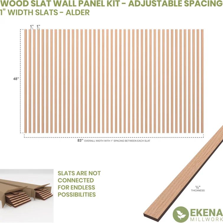 Adjustable Wood Slat Wall Panel Kit