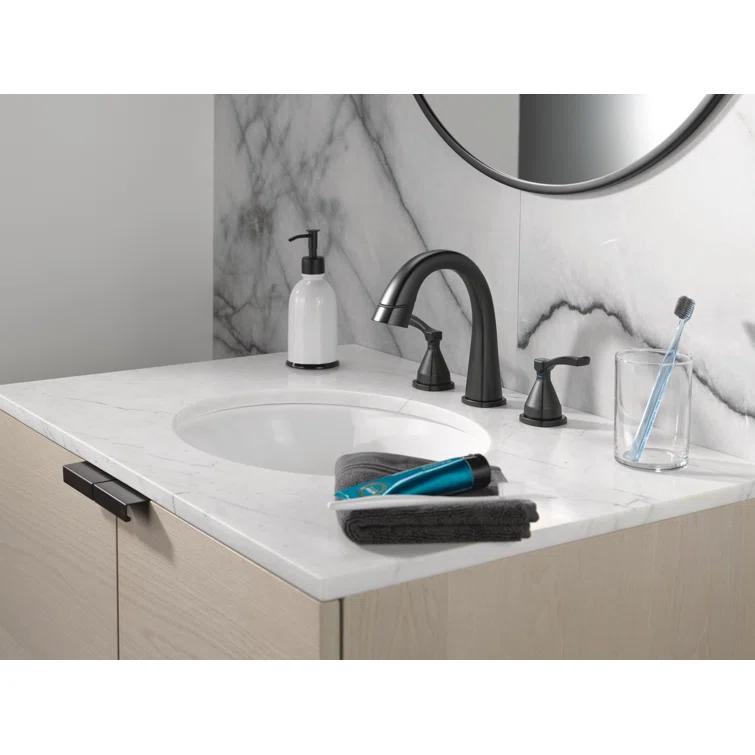 Stryke 3-Hole Widespread Pull Out Sprayer Bathroom Faucet, 2-Handle Bathroom Sink Faucet