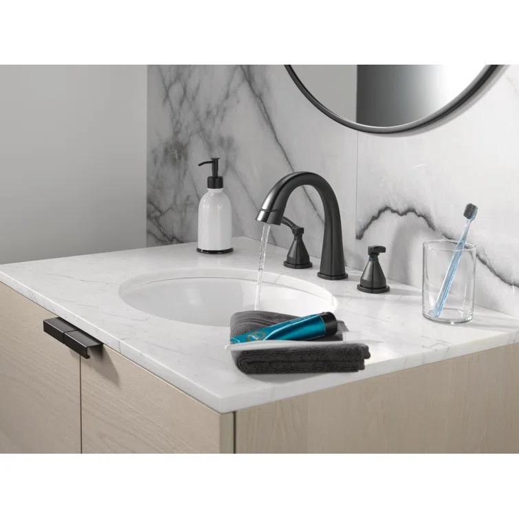 Stryke 3-Hole Widespread Pull Out Sprayer Bathroom Faucet, 2-Handle Bathroom Sink Faucet
