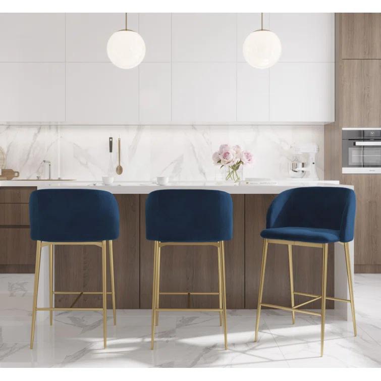 LumiSource Upholstered Counter Stool with Metal Frame