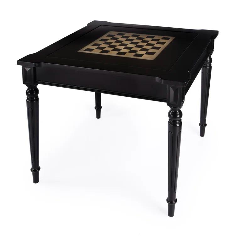 Black Square Wood Multi-Game Card Table