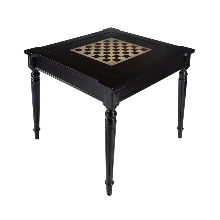 Black Square Wood Multi-Game Card Table