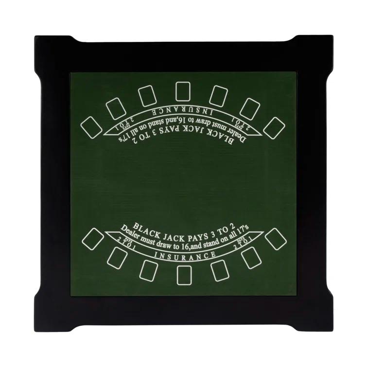 Black Square Wood Multi-Game Card Table