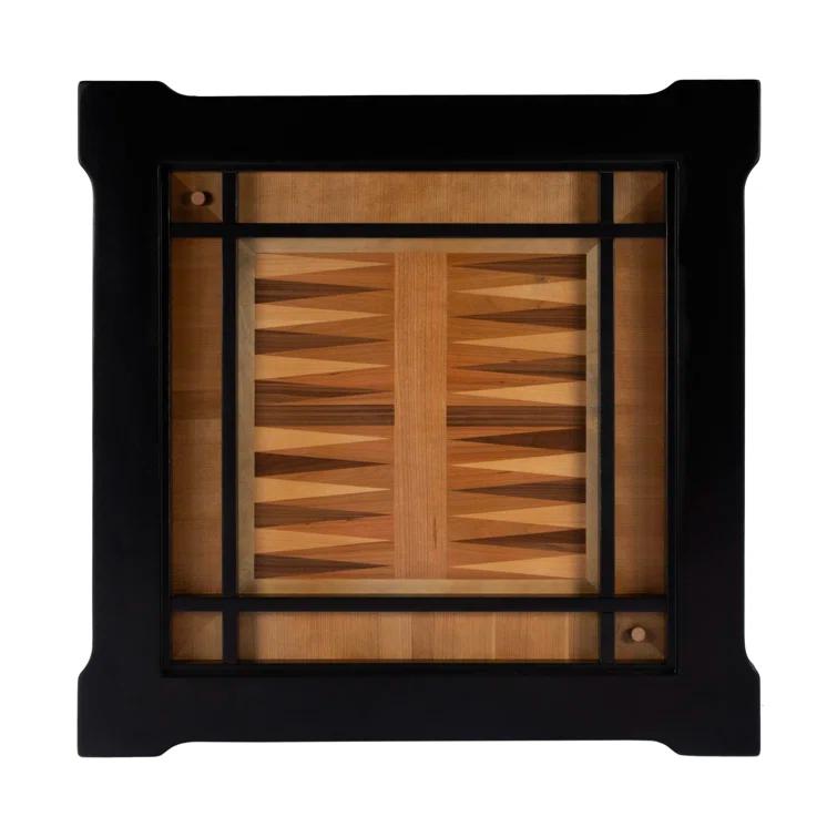 Black Square Wood Multi-Game Card Table