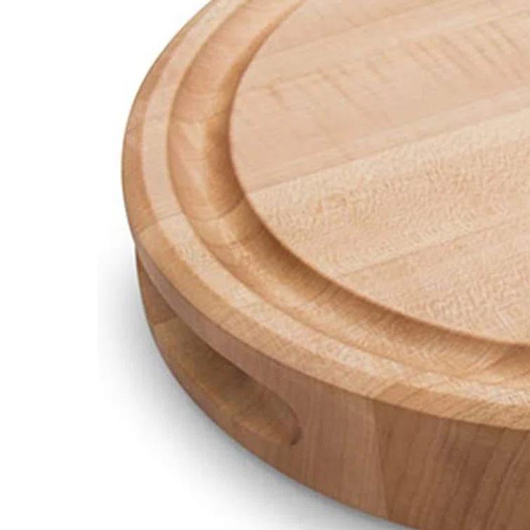 John Boos Chef's Collection Round Maple Cutting Board with Groove