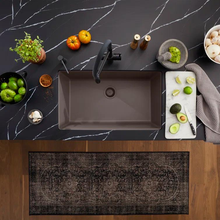 Precis SILGRANIT 32" L X 19" W Super Single Undermount Kitchen SInk
