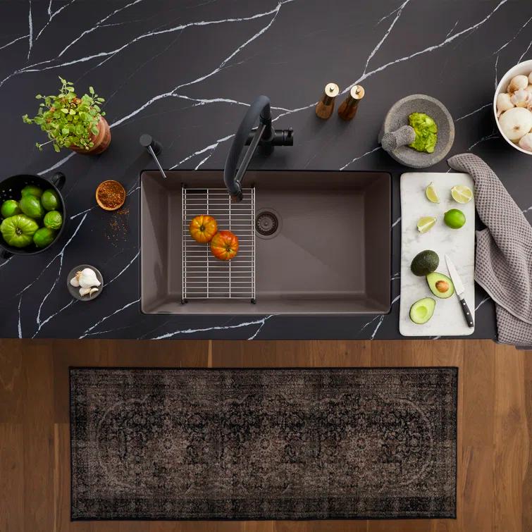 Precis SILGRANIT 32" L X 19" W Super Single Undermount Kitchen SInk