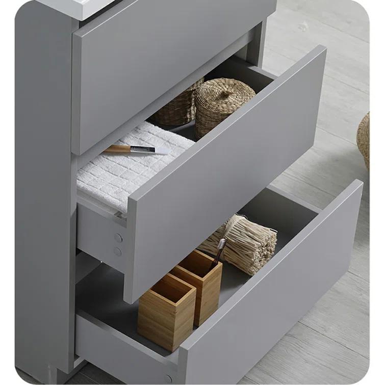 Lazzaro 24" Freestanding Single Modern Bathroom Cabinet - Cabinet Only (Top and Sink Not Included)