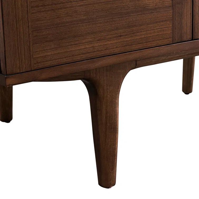 Amberly 60" Walnut Double Vanity Base with Brass Knobs