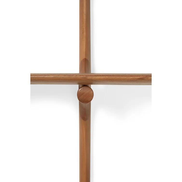 Alain Van Havre Solid Mahogany 3-Tiered Varnished Brown Wall Shelf