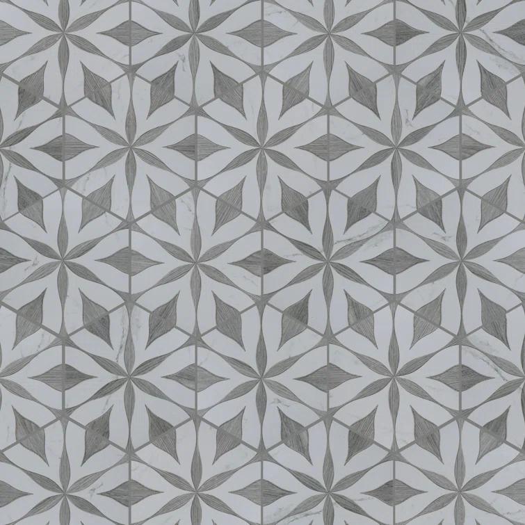 Llama Flower Loire 8-5/8 In. X 9-7/8 In. Porcelain Floral Look Wall & Floor Tile