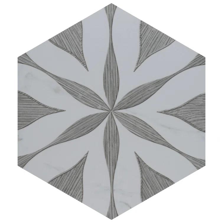 Llama Flower Loire 8-5/8 In. X 9-7/8 In. Porcelain Floral Look Wall & Floor Tile