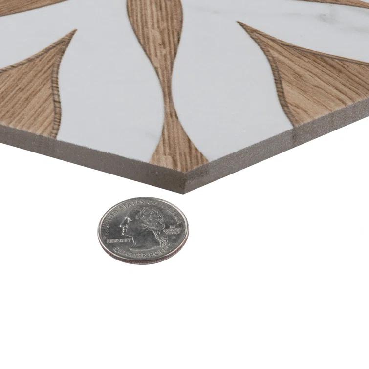 Llama Flower Loire 8-5/8 In. X 9-7/8 In. Porcelain Floral Look Wall & Floor Tile