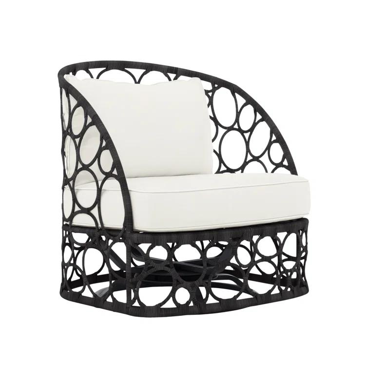 Bernhardt Bali Swivel Wicker Outdoor Lounge Chair
