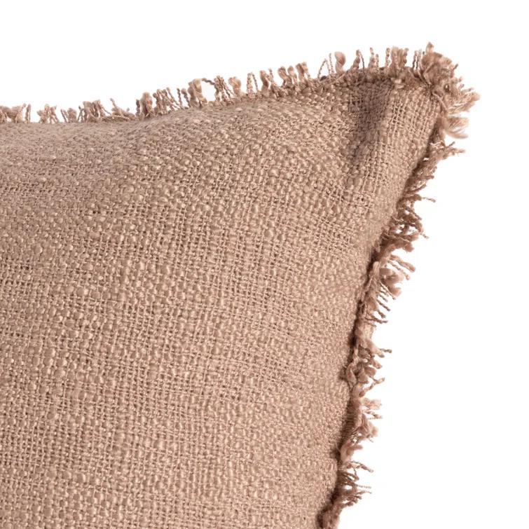 Tarbett Fringed Indoor/Outdoor Reversible Throw Pillow