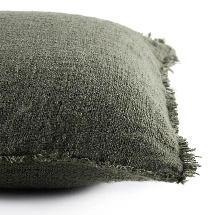 Tarbett Fringed Indoor/Outdoor Reversible Throw Pillow