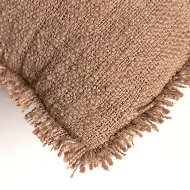 Tarbett Fringed Indoor/Outdoor Reversible Throw Pillow