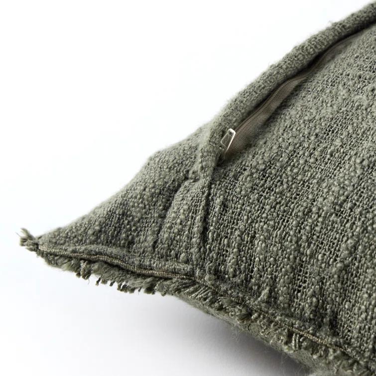 Tarbett Fringed Indoor/Outdoor Reversible Throw Pillow