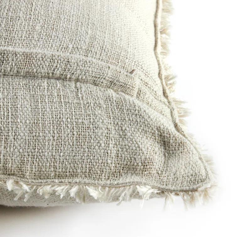 Tarbett Fringed Indoor/Outdoor Reversible Throw Pillow