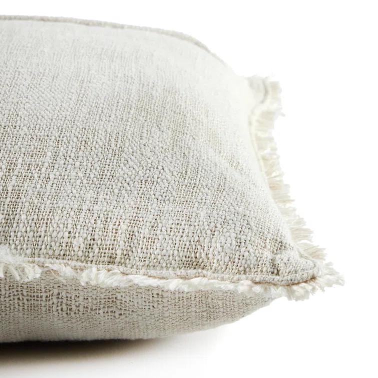 Tarbett Fringed Indoor/Outdoor Reversible Throw Pillow