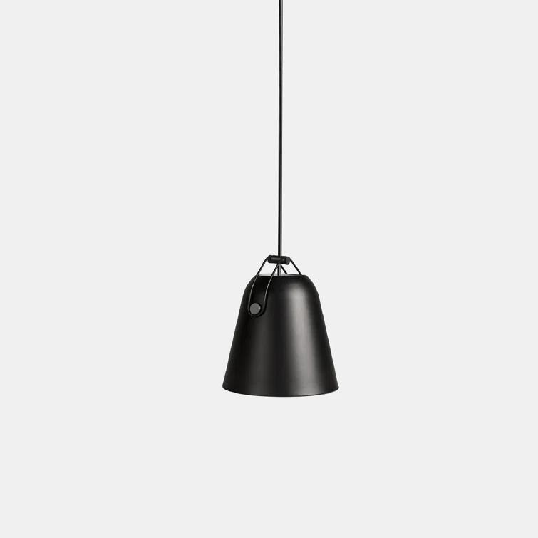 Black Steel Cone Pendant Light with Metal Shade