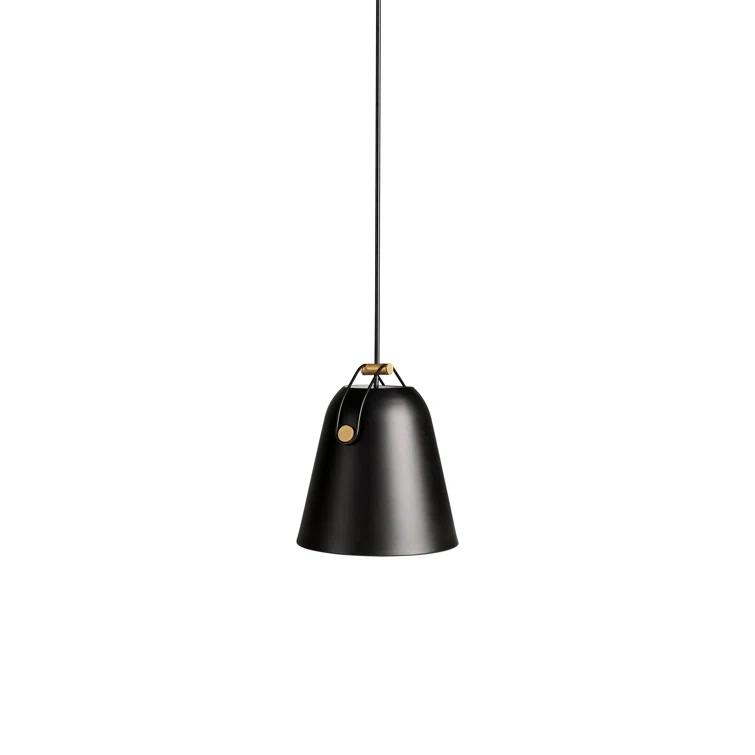 Black and Matte Gold Steel Cone Pendant Light