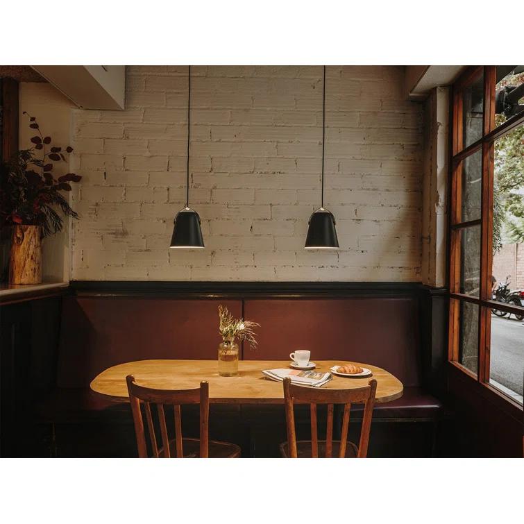 Black and Matte Gold Steel Cone Pendant Light