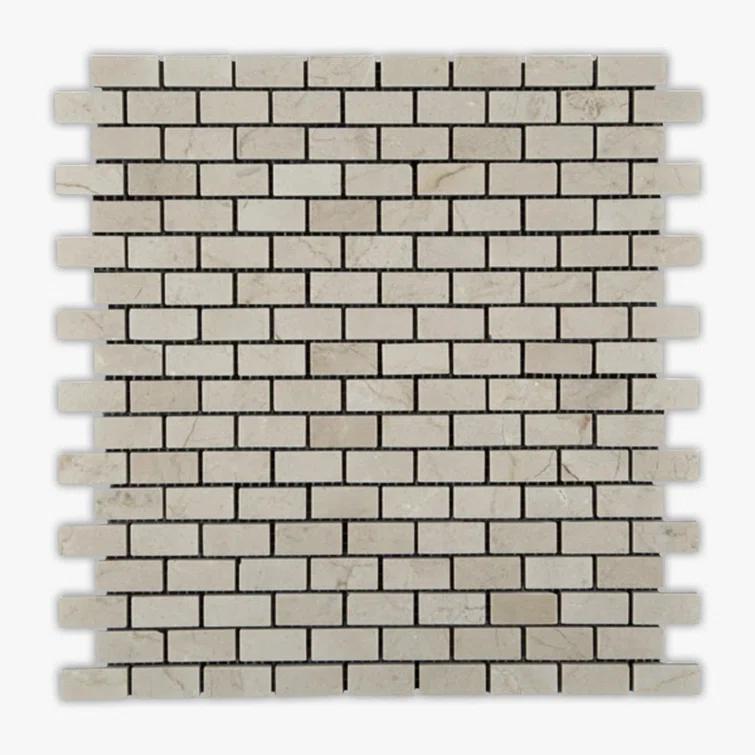 1" x 2" Marble Brick Joint Mosaic Wall & Floor Tile