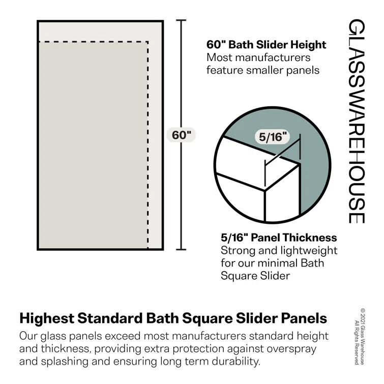Eclipse 48 - 52 in. x 78 in. Fully Frameless Sliding Shower Door