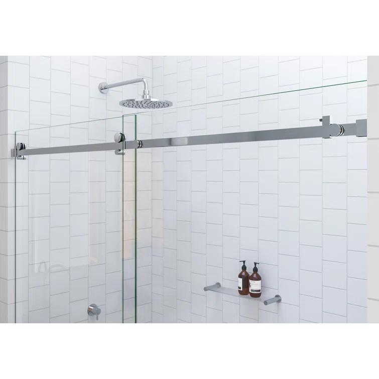 Astro 56 in. - 60 in. x 60 in. Frameless Sliding Bathtub Door