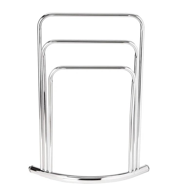 Kenneth Metal 3 Tier Freestanding Bathroom Towel Rack Stand, Chrome