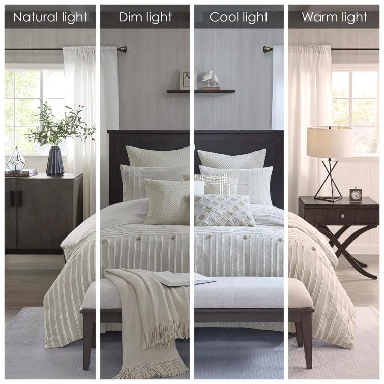 Madison Park Signature Madison Park Signature Essence Oversized Cotton Clipped Jacquard Comforter Set
