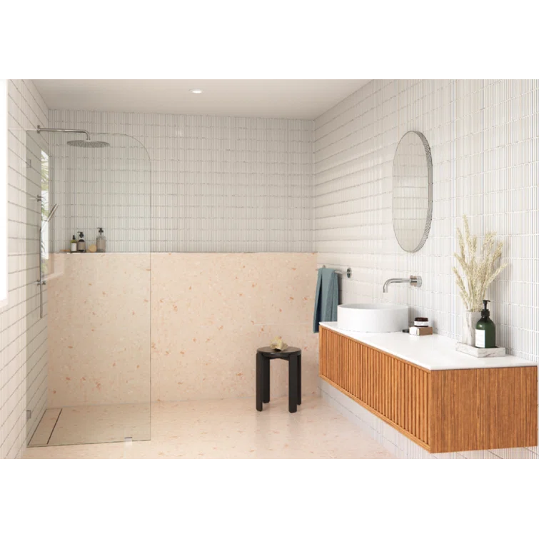 Solaris 34 in. x 78 in. Fully Frameless Radius Single Fixed Shower Panel