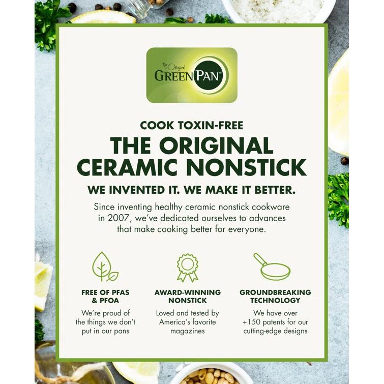 GreenPan GreenPan Rio Healthy Ceramic Nonstick 16 Piece Cookware Pots and Pans Set, PFAS-Free, Dishwasher Safe