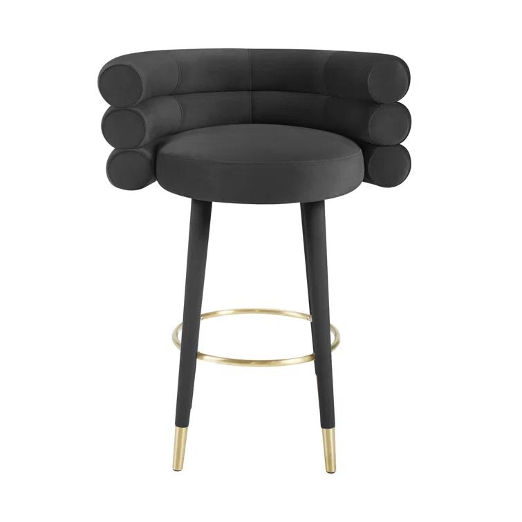 Upholstered Counter Stool with Metal Frame