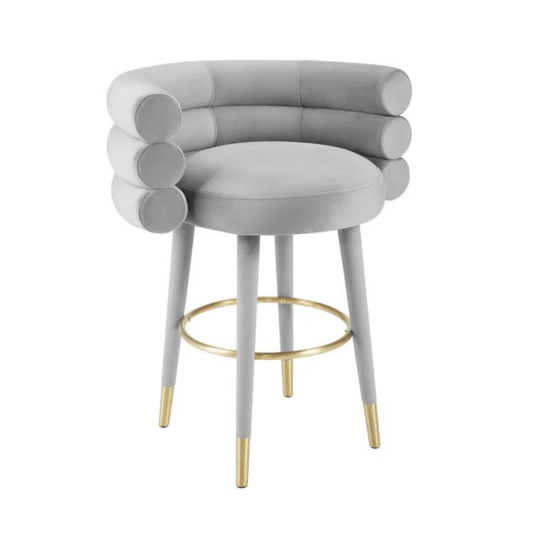 Upholstered Counter Stool with Metal Frame
